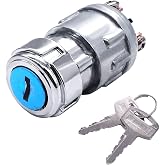 mankk 3 Wires Ignition Switch with Key 12V Universal Engine Starter Key Switch Off/On/(Start) 3 Position with 2 Keys for Car Motorcycle Tractor UTV ATV Modified Car