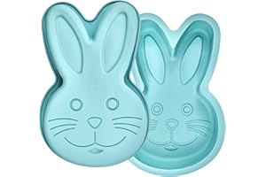 Dootafy 2 Pack Bunny Cake Mold, 9 Inch Large Bunny Silicone Cake Pans for Easter Baking Cake, Nonstick Silicone Molds for Gia