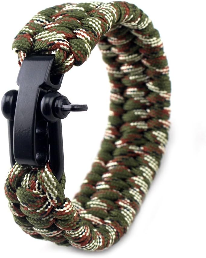 CHCUAN Survival Bracelet - Military Spec Paracord - Trilobite Style with Adjustable Stainless Steel Bow Shackle