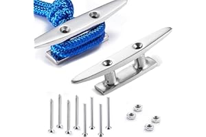 ZOMCHAIN Boat Cleat Open Base Boat Cleat 4/5/6/8 inch, Dock Cleat All 316 Stainless Steel Boat Mooring Accessories, Include Installation Accessories Screws