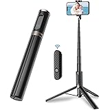 TONEOF 60" Cell Phone Selfie Stick Tripod,Smartphone Tripod Stand All-in-1 with Integrated Wireless Remote,Portable,Lightweig