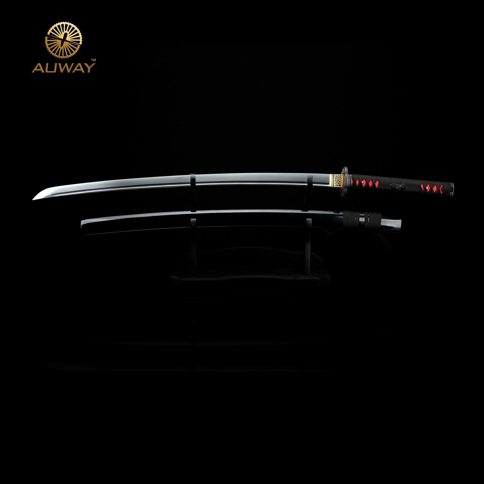 Auway 40 Inches Hardness 60 Fully Hand Forged Manganese Steel Japanese Katana Samurai Sword