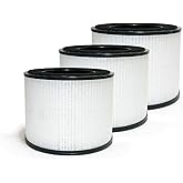 Nispira AS-FL206001-01 3-In-1 True HEPA Filter Replacement Compatible with Clarifion AerClear Air Purifier AS-AC207701-01 | Removes Smoke, Chemical VOCs, Odor | 3 Pack