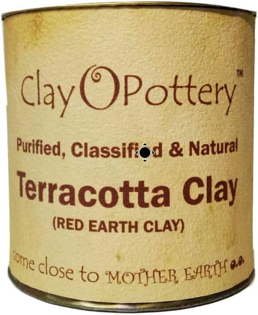 Clay O Pottery - Natural Terracotta Clay (1 Kg) Suitable For Jewellery Making, Modeling, Pottery, School & College Projects...