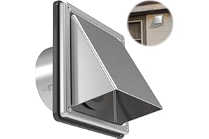 ForoGore 6'' Metal Dryer Vent Cover Outdoor Wall with Rubber Cushioned Non Return Flap, 6 Inch External Extractor Wall Vent, Stainless Steel Outside Dryer Vent Covers for House