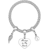 Mxrymvu Memorial Gifts for Loss of Loved Bracelet Sympathy Gifts for Loss of Mother Father Husband Pets Bereavement Remembrance Gift for Mom Dad Sister Brother Christmas Jewelry Gift