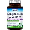 Innate Vitality Magnesium Glycinate 500mg | 70mg Elemental Magnesium Supplement- High Absorption, Non Buffered, Non-GMO & No Gluten - Nerve, Muscle, Bone & Heart Health - 240 Caps, 8 Month Supply