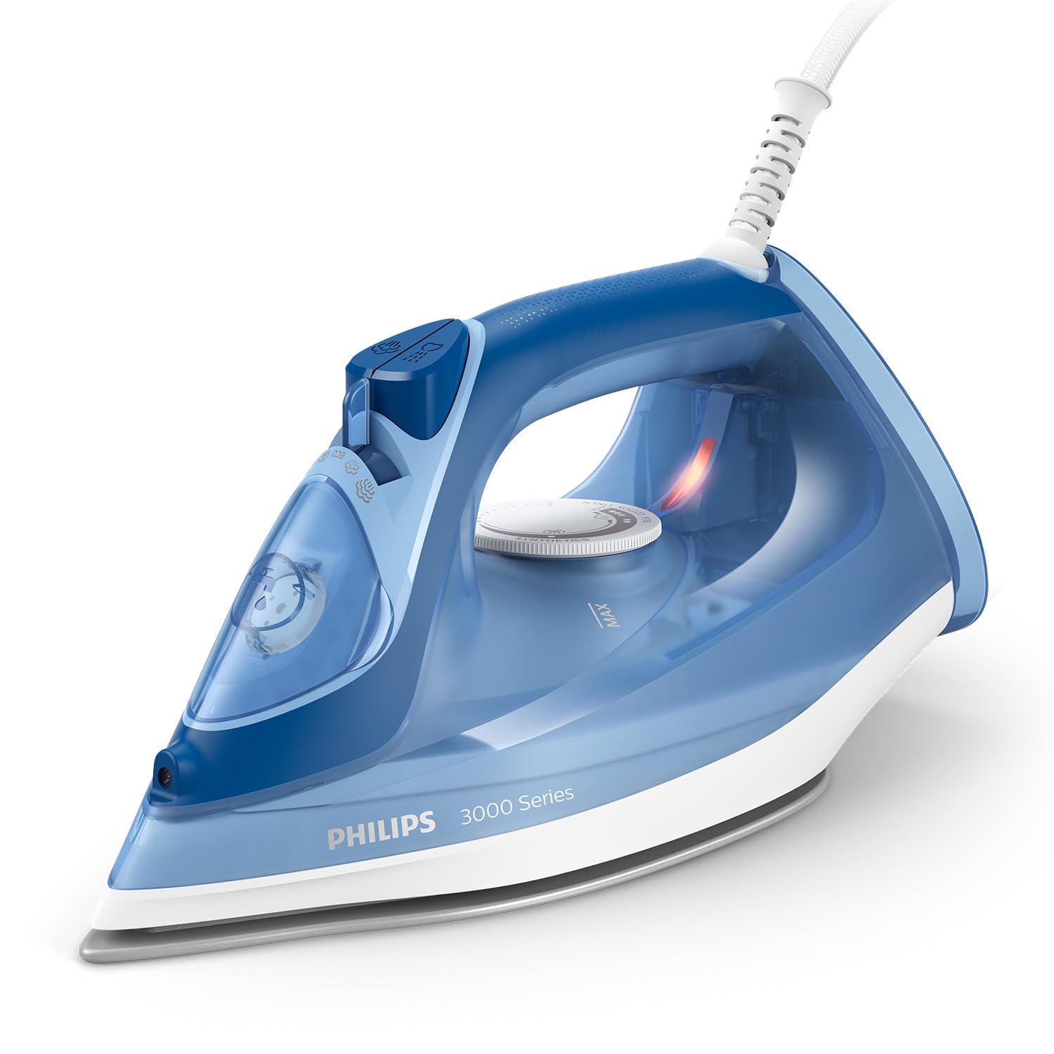 Photo 1 of ***DAMAGED - SEE NOTES/PICTURES*** Philips Perfect Care 3000 Series Steam Iron - 1250 W power, 40 g/min continuous steam, 200 g steam boost, 300 ml water tank, blue (DST3031/20)