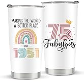 kdxpbpz 75th Birthday Gifts for Women, 1951 75th Birthday Decorations for Woman, 75 Year Old Gifts For Women, Grandma, Wife, Her, 20 oz Stainless Steel Vacuum Insulated Tumbler