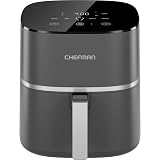 Chefman TurboX 4-in-1 Air Fryer, 5-Quart Airfryer for Extra Crispy Chicken, Fries, Wings, and More, Air Fry, Bake, Reheat, and Frozen Functions, Digital Touch Controls, Dishwasher Safe - Gray