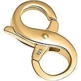 925 Sterling Silver Gold Necklace Extender,Lobster Claw Clasp for Necklaces,Bracelets,14K Gold Plated Chain Extenders and Jewelry Closures for DIY Repair(0.55"x0.24",Gold,1P)