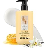 BANANAL Enriched Cream Korean Shampoo Rice Protein Formula – Clarifying Cleanse with Sea Water, Silk Protein & Niacinamide, Sulfate-Free, Fresh Scalp, Mellow Honey, 500 ml / 16.9 fl oz