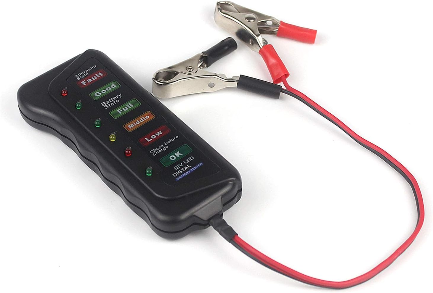 Aofan 12V Auto Battery Tester Multi Functions Car Battery Diagnostic Tools & Alternator Tester with 6 LED Lights for Car Motorcycle Alternator - Image 3
