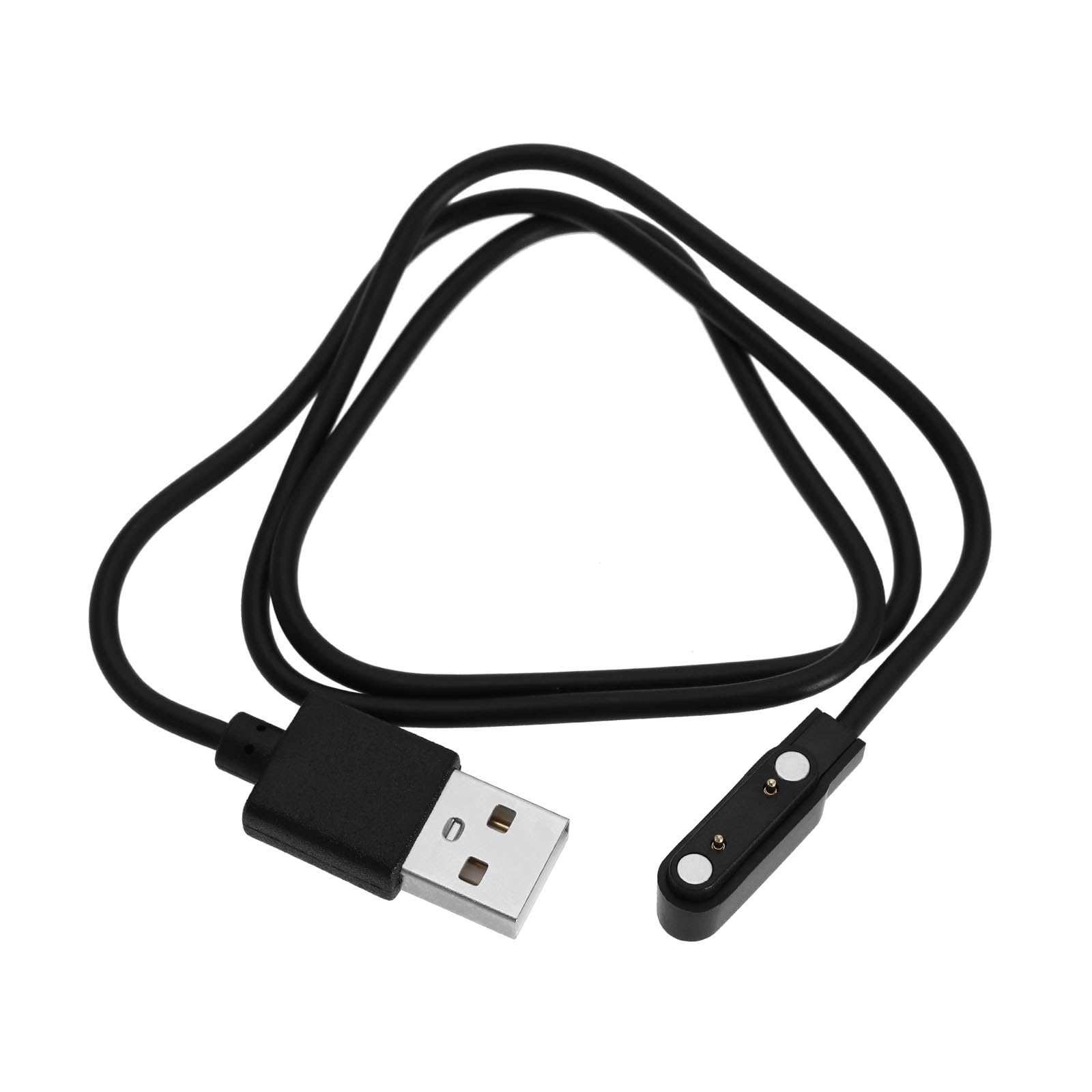 ECSiNG USB to 2 Pin Magnetic Charging Cable for Smart Watch Smart Glasses Fitness Tracker Cable Contact Pin Spacing 7.62mm Length 60cm Black