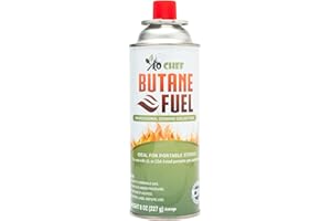 Jo Chef Butane Fuel Canister, 8. 8 oz Butane Cylinder, Pure Refined Butane Gas for Camping Stove Or Use Directly with Brûlée Kitchen Blow Torch Head (1 Can)
