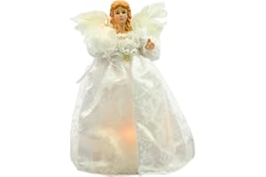 KURT S. ADLER Kurt Adler 10-Light 9-Inch White Angel Treetop