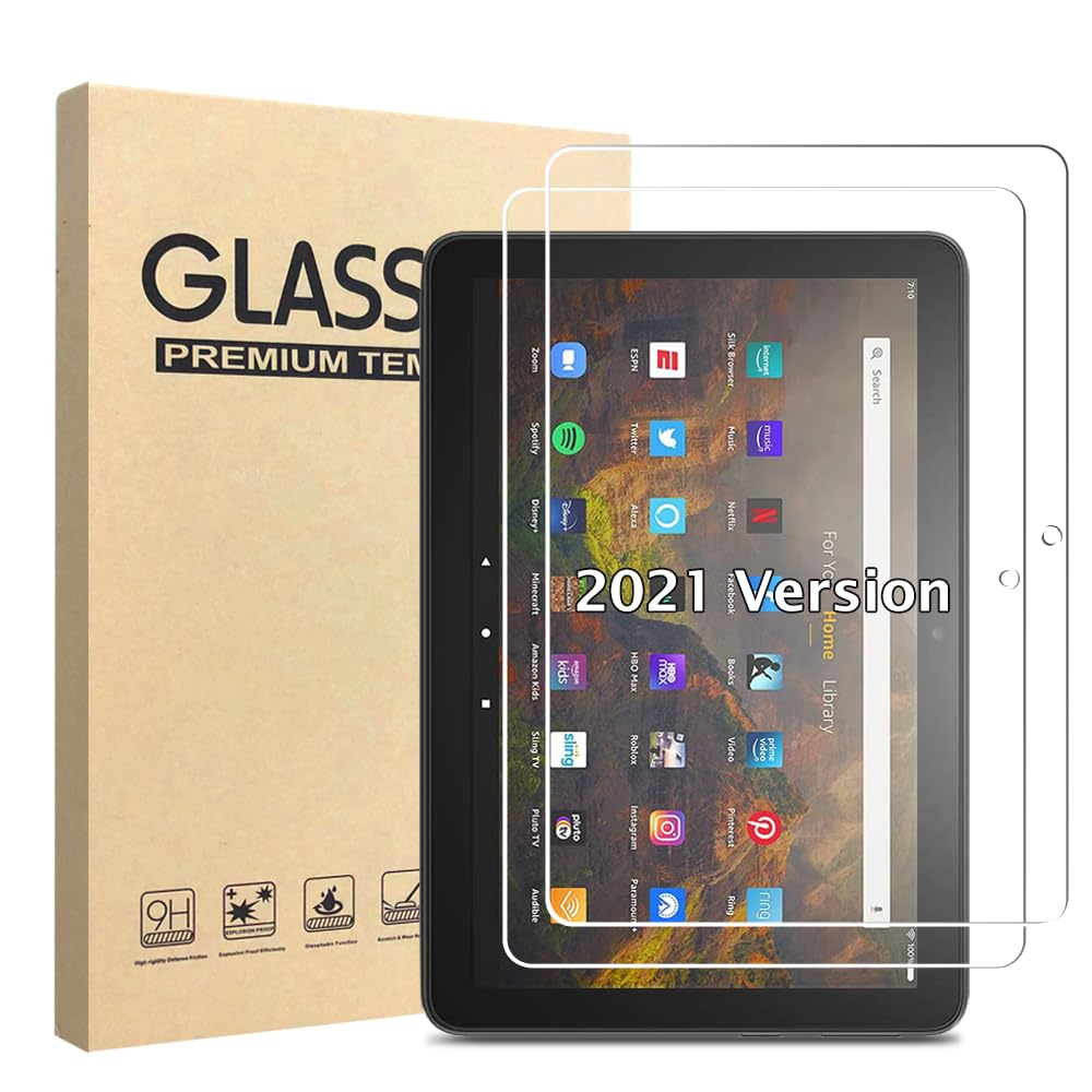 KLWAINM [2 Pack] Tempered Glass Screen Protector Compatible With 10 2021 (Not fit 2023 Version) Tablet with 2.5D 9H HD Anti Scratch Transparent Clear Bubble Free Protective Film