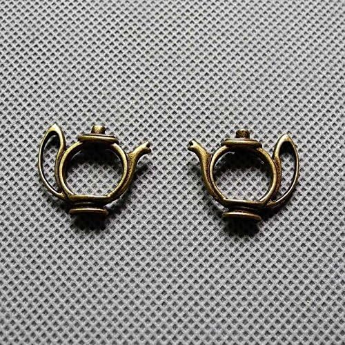 220 PCS Jewelry Making Charms Findings Supply Supplies Crafting Lots Bulk Wholesale Antique Bronze Tone Plated 40998 Teapot Tea Kettle Pot