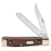 Buck Knives 382 Trapper 2-Blade Pocket Knife, 2.6 oz | 420J2 Steel Clip and Spey Blades, Inlay Handle with Nickel Silver Bolsters, Lightweight EDC Folding Knife
