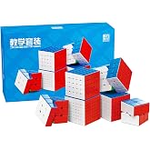 Moyu Meilong 2x2 3x3 4x4 5x5 6x6 7x7 Educational Cube Set moyu Cube Stickerless Speed Cubes Bundle Gift for Children Adults 6 Pack