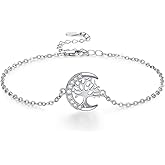 TANGPOET Tree of Life Charm Bracelet 925 Sterling Silver Life Tree Jewelry Gifts for Women Her, with 7"+2" Chain Gift Box