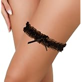 Banamic Garters for Bride Stretch Thigh Band Lace Floral Belt Women Wedding | 3 colors,one-size,no-slip,no-dig,soft lace,satin bow,under wedding/slit skirt,ideal for garter toss,bridal shoot,date nights