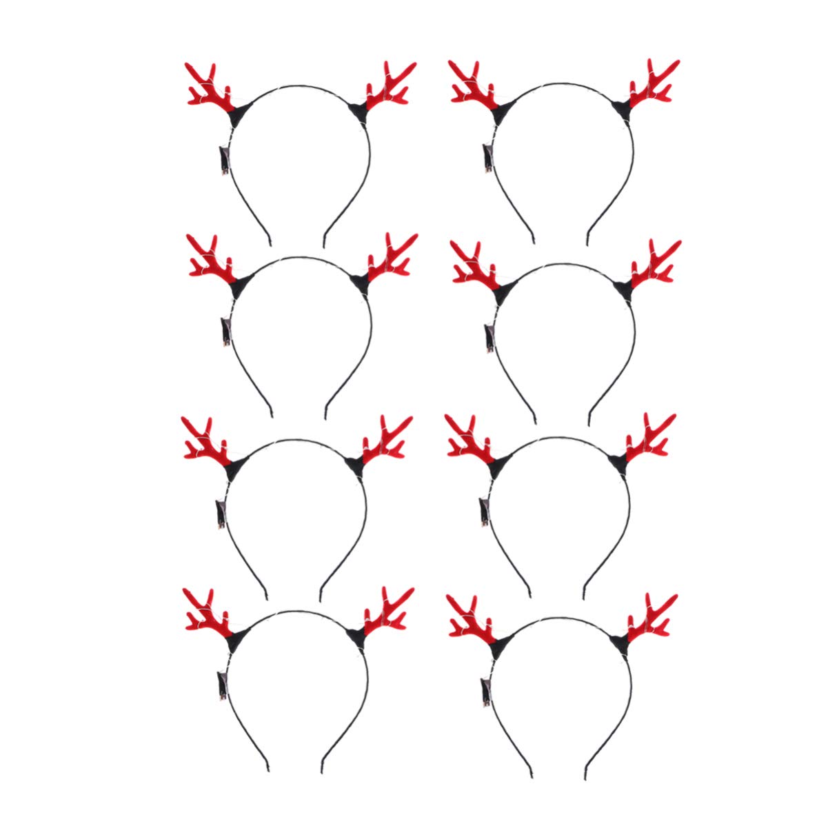 SOLUSTRE Red Christmas Headband Reindeer Antler Headpiece for Party Cosplay