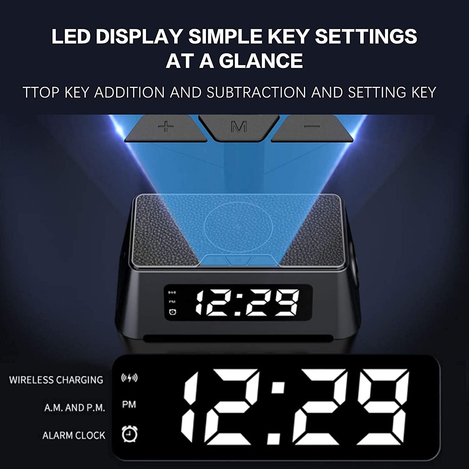 LED Digital Clock 2021 New Version Fast Wireless Charging Station for Multiple Devices,3 in 1 Wireless Charger Compatible with iPhone,Apple Watch & AirPods (Apple Watch Charging Cable not Included)
