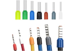 VE Tube Terminal Set, Pre-Insulated Pin-Type Cold Press Connectors, 0508/1008/1508 Wire Noses with Empty Sockets(1200 Pcs)