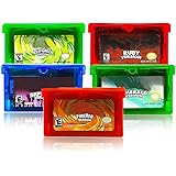 FUcopales 5 Pieces for NDSL Game Cards (Ruby,Sapphire,Emerald,Fire Red,Leaf Green),Third Party Cards Compatible with GBM/GBA/