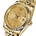 Mens Gold Stainless Steel Watch Men Automatic Mechanical Self-Wind Watch Designer Dress Men Wristwatches (A- Full Gold)