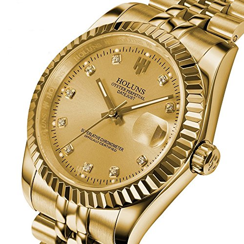 Gosasa Men Full Gold Teel Watch Men Automatic Mechanical Self-wind Watch Designer Dress Men Wristwatches