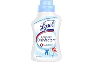 Lysol Laundry Disinfectant, Free and Clear, No Fragrances, No Dyes, 0% Bleach, Kills 99.9% of Viruses & Bacteria, 1.2L