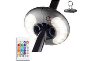 BIGMONAT Battery Operated Hanging Lights Outdoor Patio Umbrella Light with Remote12Colors Changing Camping Tent Light Outside Brightness Dimmable and Timer Setting 120Lumens