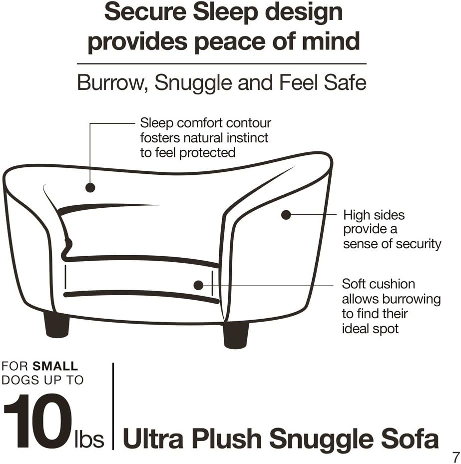 Enchanted Home Pet Snuggle Pet Sofa Bed, 26.5 by 16 by 16-Inch, Gray : Pet Supplies