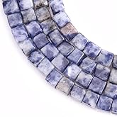 4mm Natural Semi Precious Square Sodalite Gemstone Beads for Jewelry Making Strand 15"