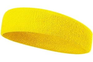 BBOLIVE Sports Headband for Men and Woman - Athletic Cotton Terry Cloth Head Sweatbands for Tennis, Gym, Workout, Running, Yoga, Soccer, Basketball - High Stretch