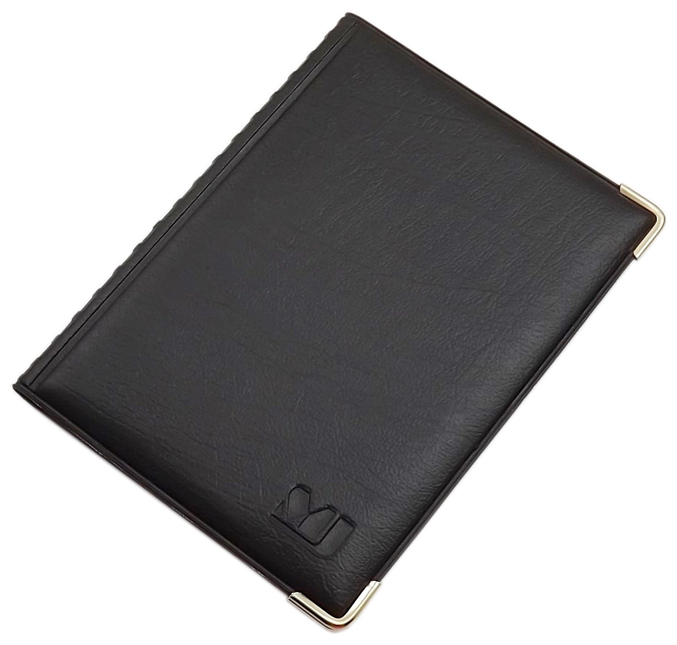 myledershop ID and Credit Card Holder with Metal Corners 4 Pockets (Design 4 / Black)