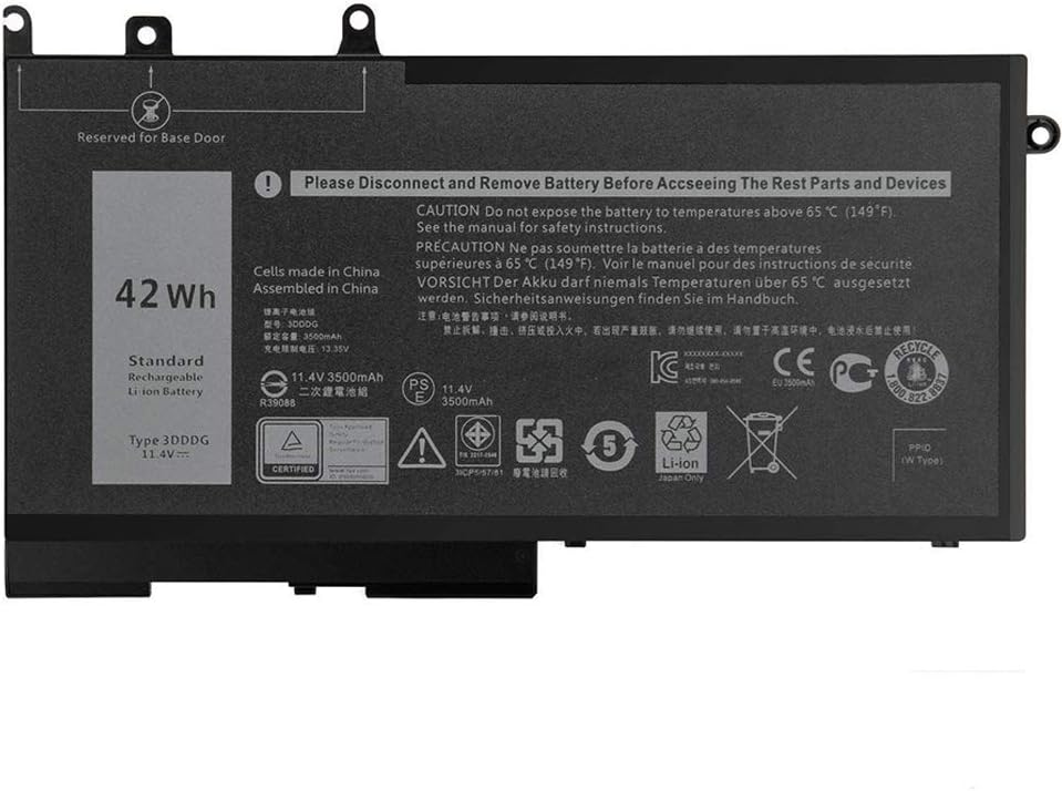 XITAIAN 11.4V 42Wh 3DDDG 03VC9Y 45N3J Replacement Laptop Battery for Dell Latitude 15 3520 3530 M3520 12 5280 E5280 14 5480 E5480 15 5580 E5580 Series