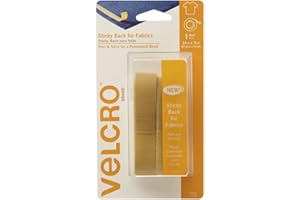 VELCRO Brand for Fabrics | Permanent Sticky Back Fabric Tape for Alterations and Hemming | Peel and Stick - No Sewing, Gluing, or Ironing | Cut-to-Length Roll, 24 in x 3/4 in, Beige