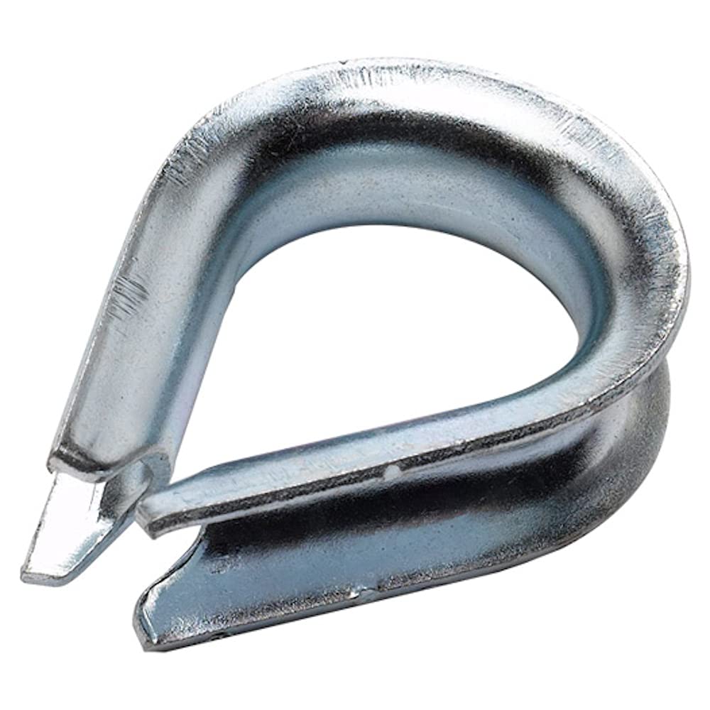 Merriway BH04223 (2 Pcs) Wire Rope Cable Thimble, Galvanised 10 mm, 3/8 inch - Pack of 2 Pieces