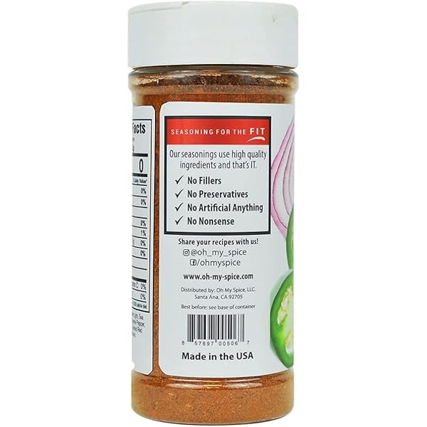 TACO SEASONING MIX SPICY CHILI POWDER – GLUTEN FREE & LOW SODIUM MEXICAN SEASONING BLEND FOR TACO TUESDAY NIGHT. FAJITA & BURRITO SPICY SEASONINGS. MEAT, CHICKEN & FISH TACOS HOT SPICES TOPPING. 4.5OZ