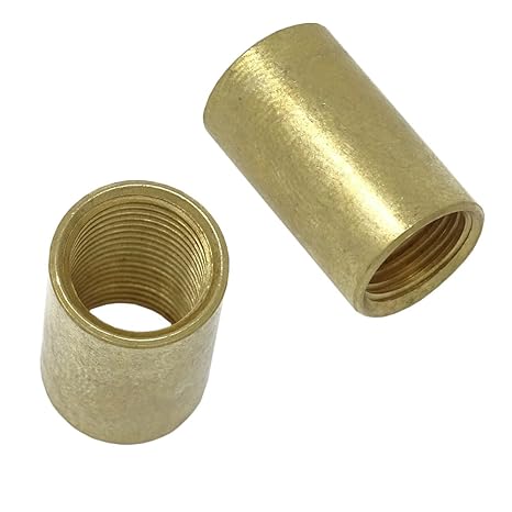 Messing Muffe 12 x 20mm M10x1 Innengewinde roh Verbindungs-Muffe Gewinderohr 2 Stück