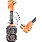 GEARGO 𝐍𝐞𝐰 Smart 50 Amp Surge Protector for RV with LED Display, 15000J Upgraded Power Surges Voltage Protection Circuit A