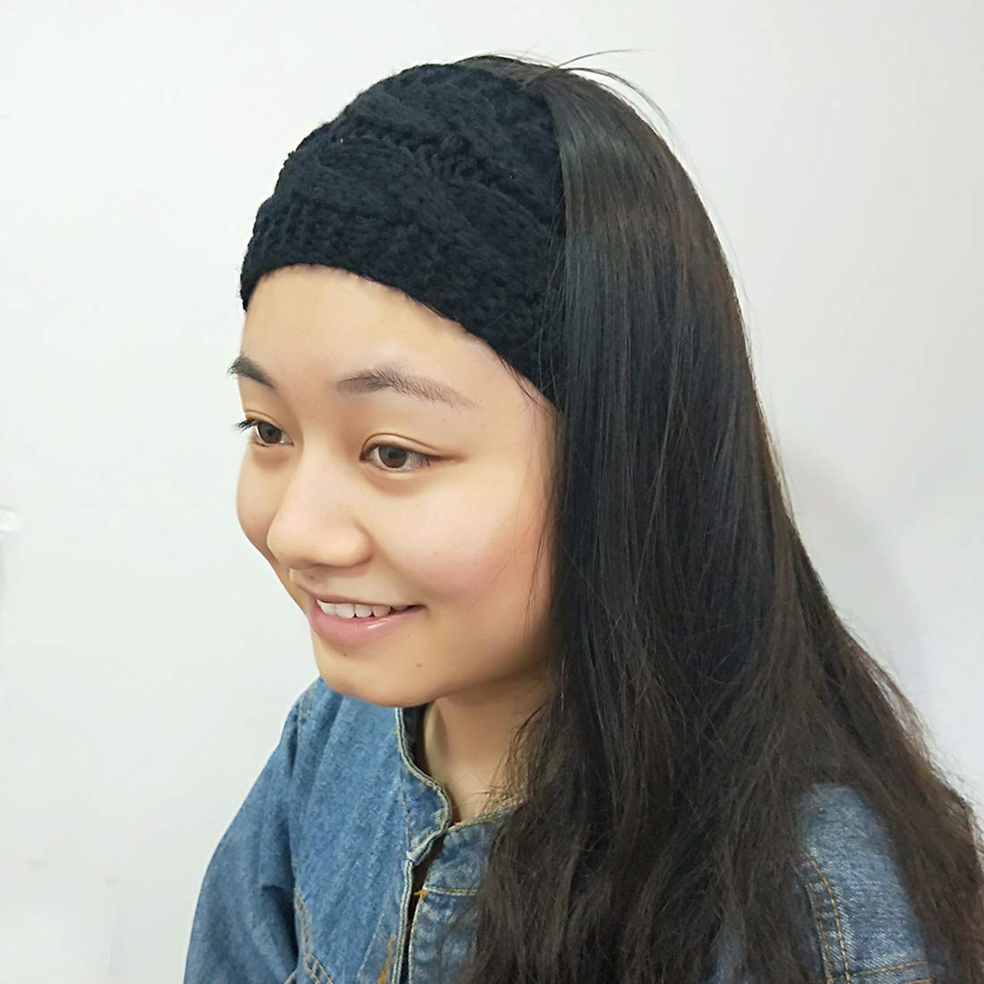 Miayon 4PCS Winter Knitted Headband Knit Ear Warmer Crochet Head Wraps for Women Girls