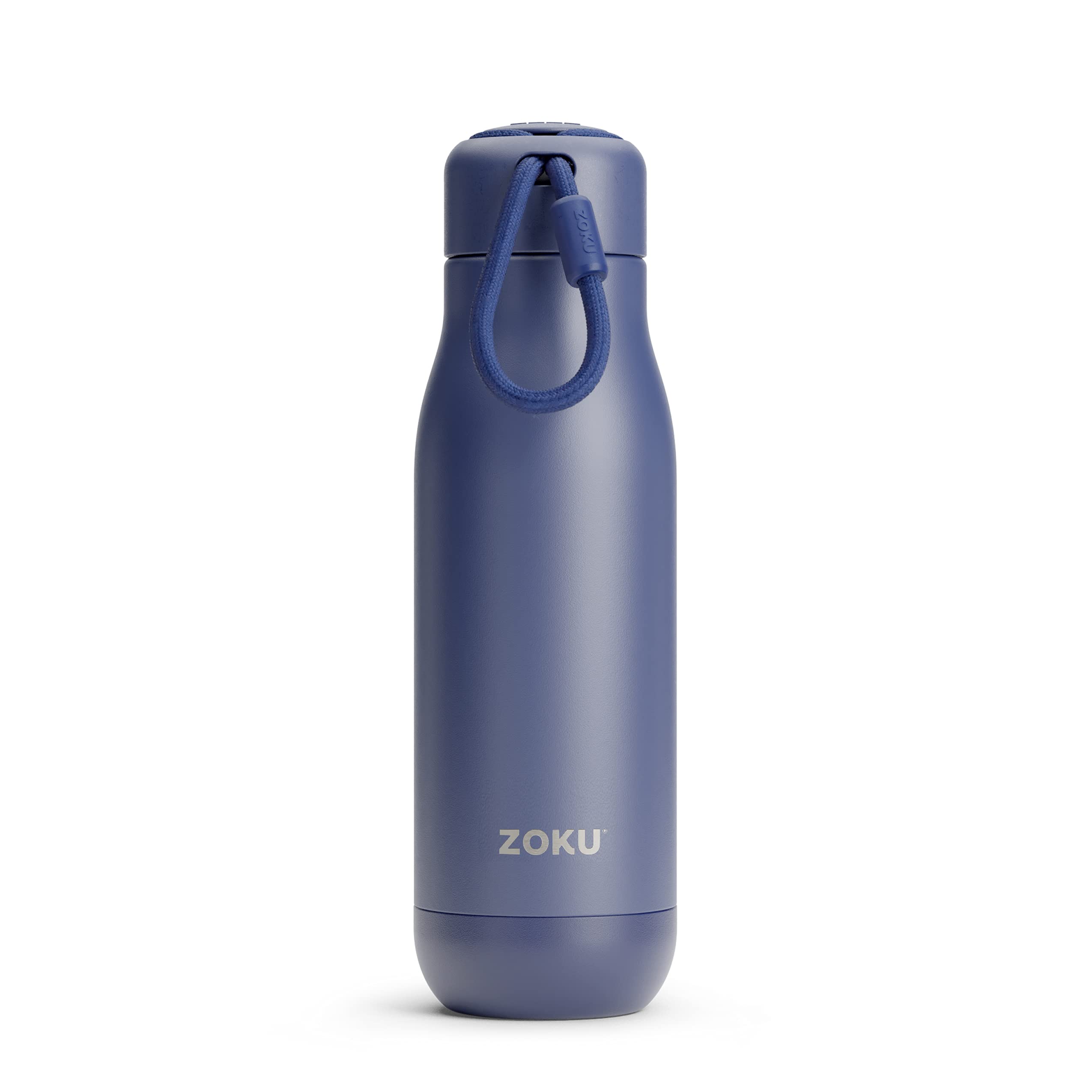 Zoku Powder Coated Bottle 500ml, Double Walled Vacuum Insulated - Navy