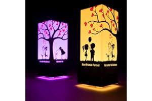 ZOCI VOCI Telepathy Lamp for Long Distance | Wi-Fi Enabled LED Lights (Set of 2) | Unique Gift for Families | App Based Easy one time Set-up, 200+ Colors to Play with (Captions)