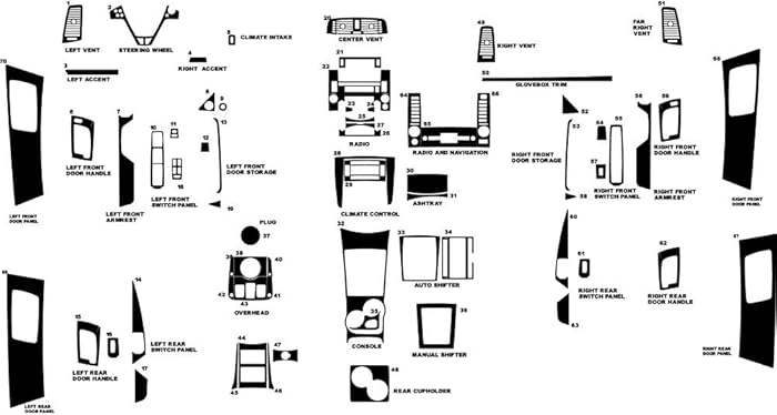 Rvinyl Rdash Dash Kit Decal Trim for Cadillac CTS 2003-2007 - Wood Grain (Zebrano Mahogany)