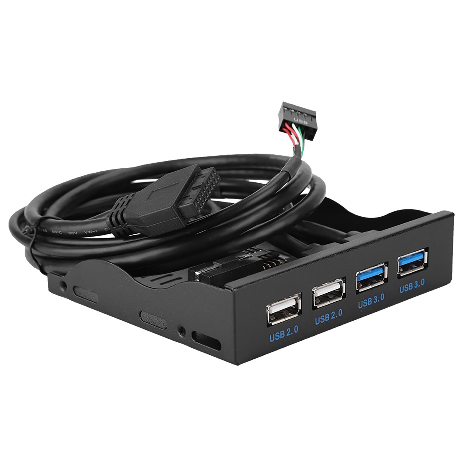 ASHATA USB Front Panel, 3.5-inch 19PIN/9 Pin High Speed USB3.0+USB2.0 4-Port Floppy Drive Front Panel,USB 3.0 Front Panel 3.5 Plug and Play,Easy to Install