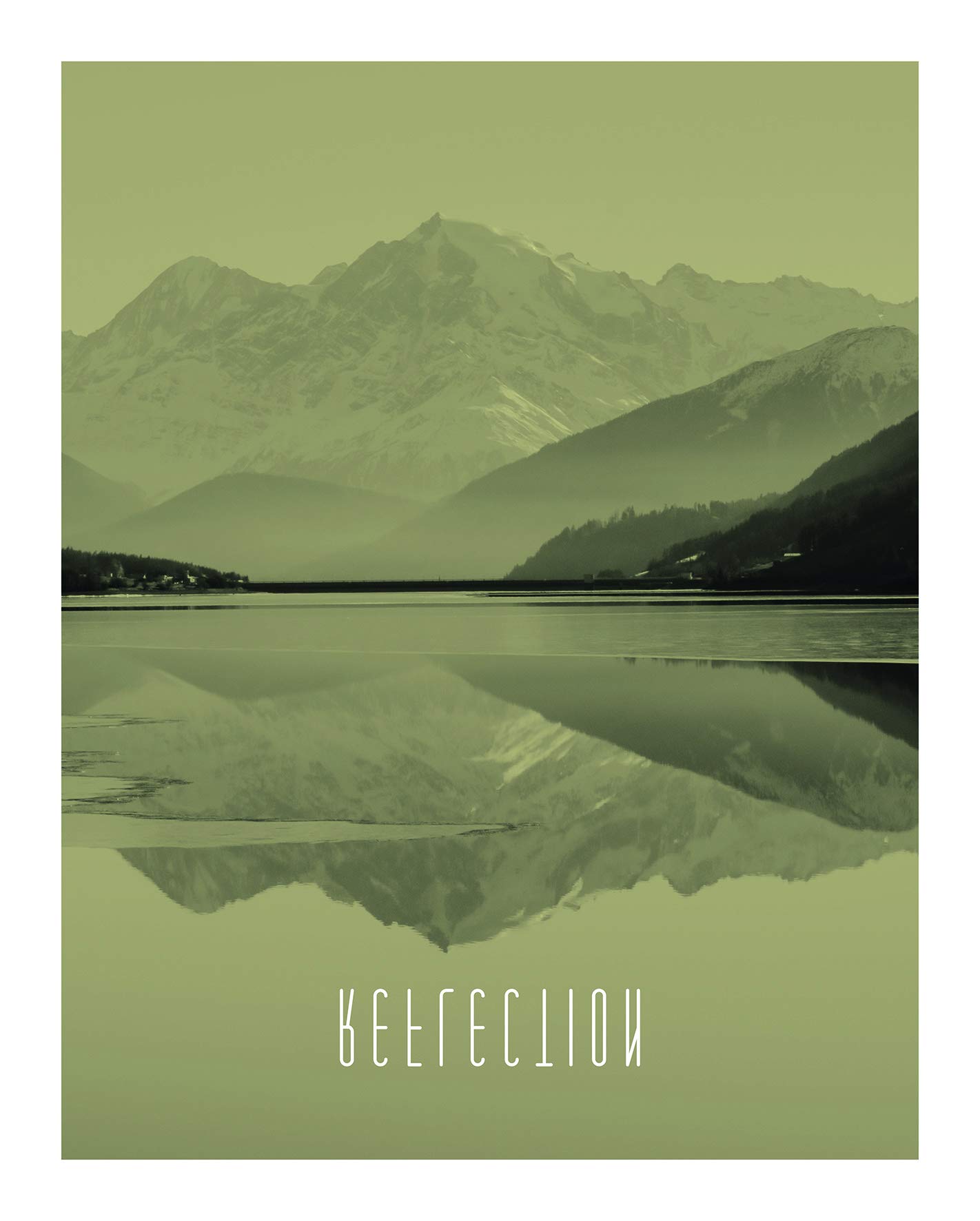 Komar Wall Picture Word Lake Reflection Sand Poster Picture Living Room Bedroom Decoration Art Print Without Frame P086B-40x50 Size 40 x 50 cm (Width x Height)